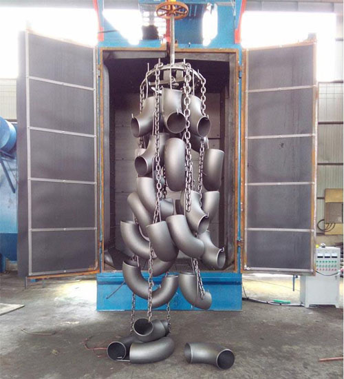 工件經過吊鉤式拋丸機清理后的效果