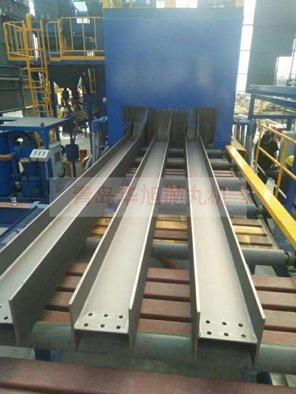 拋丸機(jī)清理工字鋼表面鐵銹